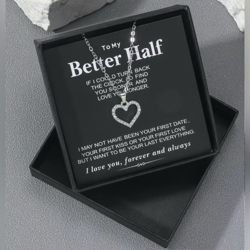 Fashion Heart Shaped Artificial Zircon Pendant Necklace As Gift, Stainless Steel